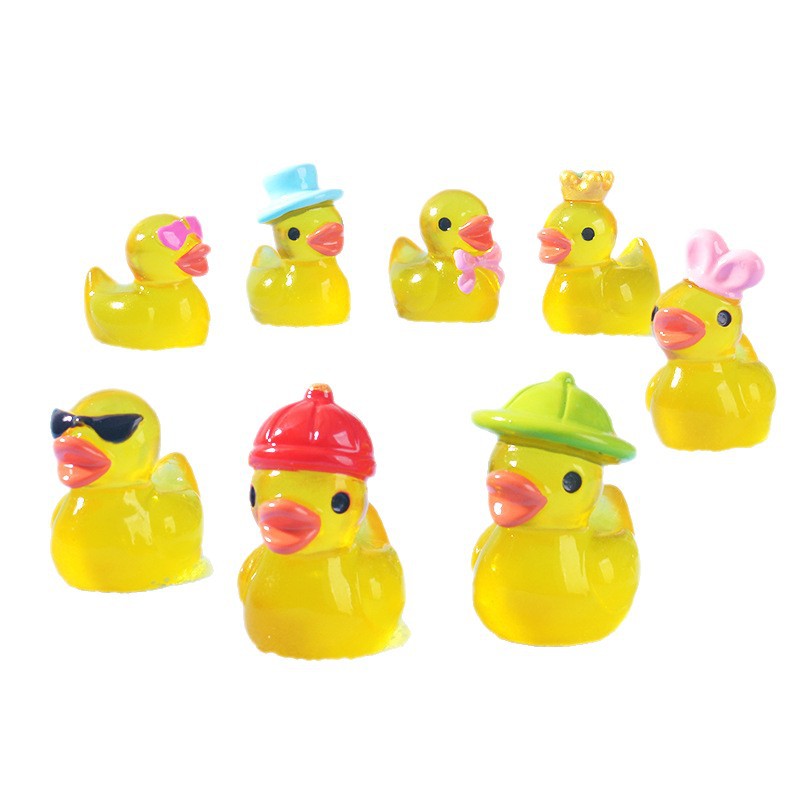 Resin Art Things - Mini Yellow Luminous Duck Ornament Miniature