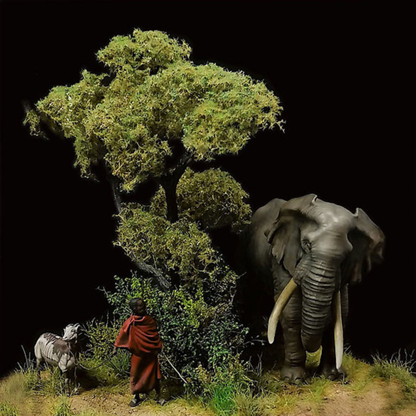 Resin Art Set - Unassembled 1/32 Encounter Masai and African
