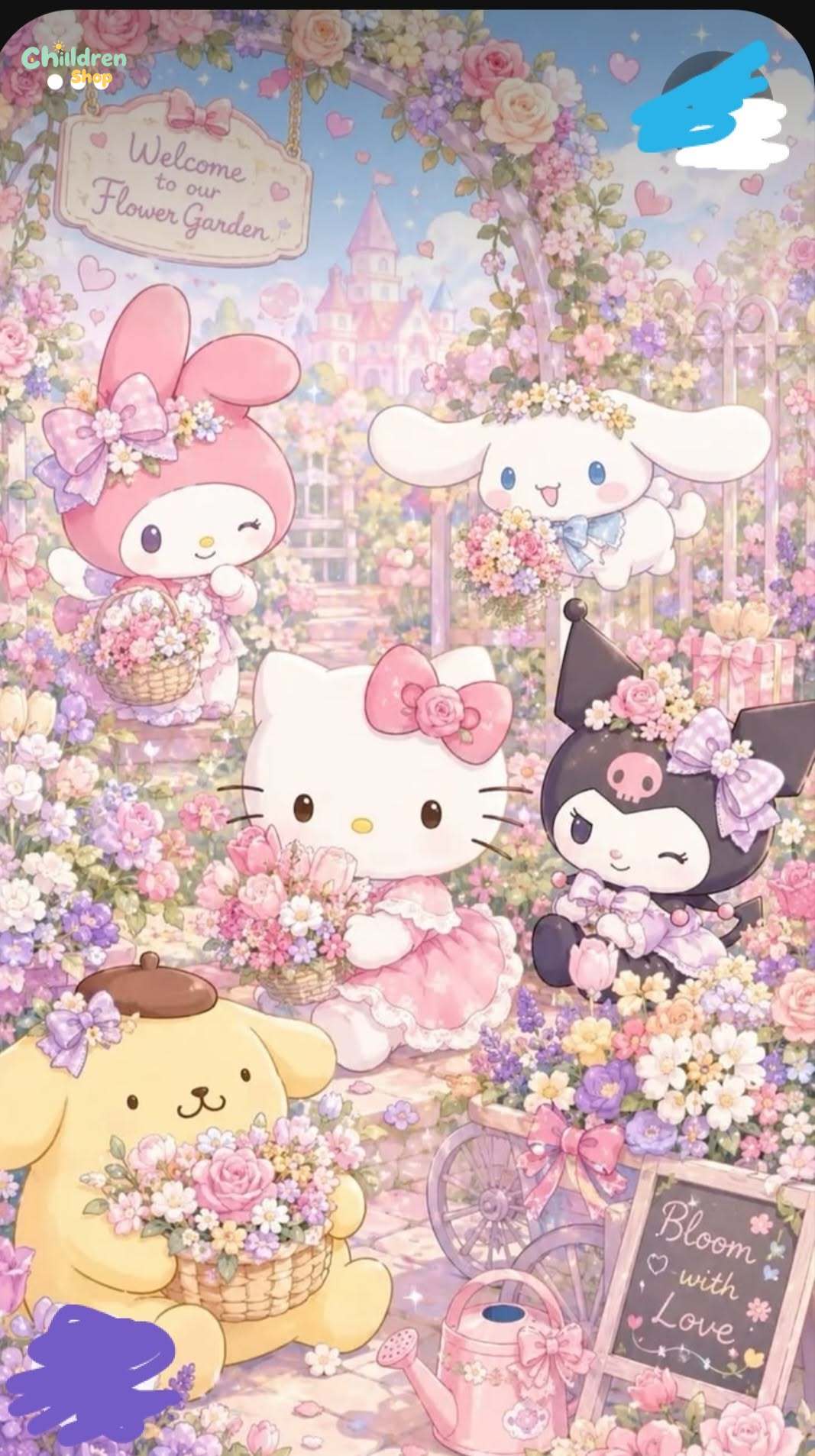 Resin Art All - Cute Sanrio All‑star ,Fantasy Garden Picnic