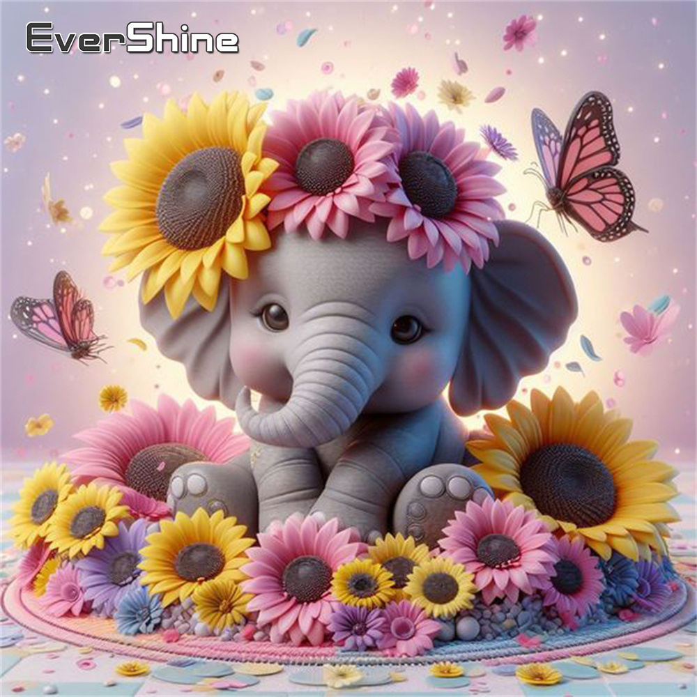 Resin Art For Beginners - Evershine Elephant Diamond Painting Animal Cross