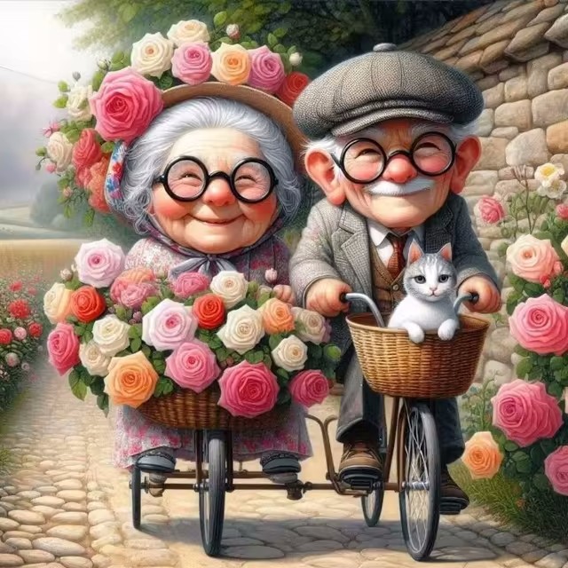 Cartoon Happy Old Couple 5D Fu - Resin Art For Beginners review and price