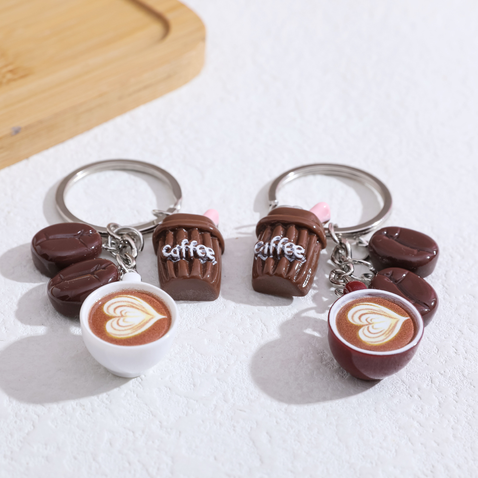 Mini Cute Coffee Latte Art Des - Resin Art Design Keychain review and price