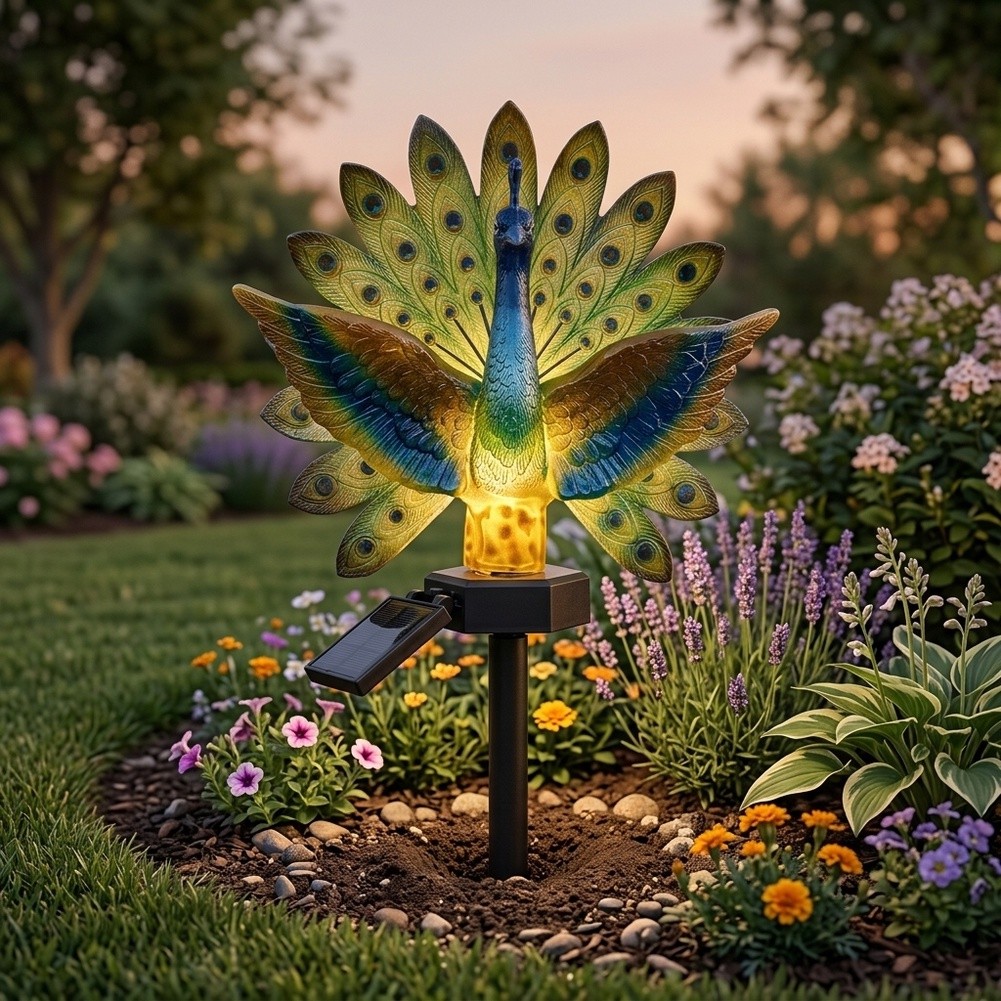 Resin Solar Peacock Garden Art - Resin Art Use review and price