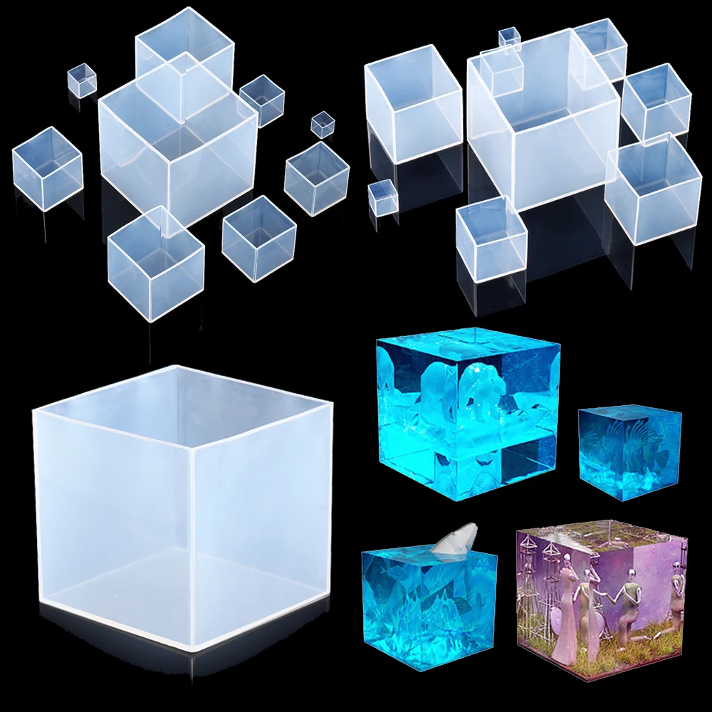 Clear Silicone Cube Molds Larg - Resin Art Cube review and price