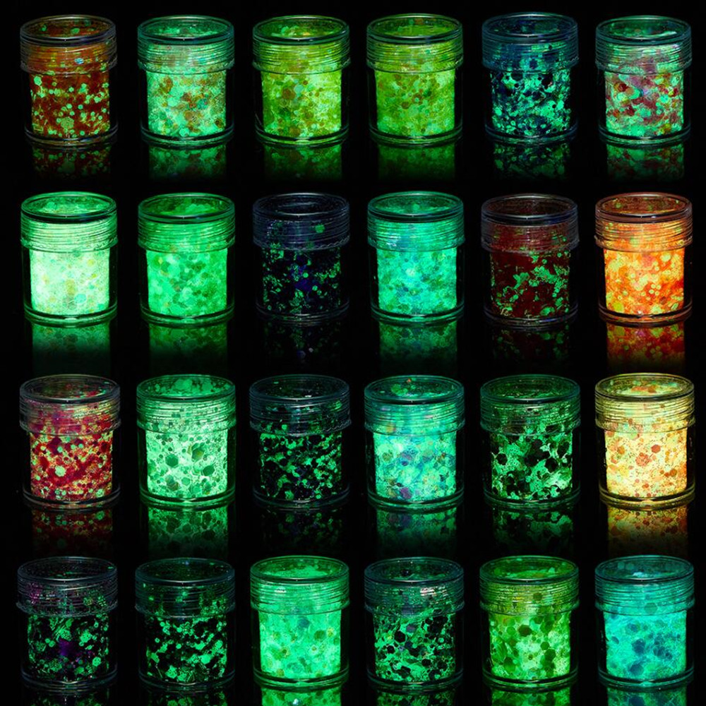 24 Colors Luminous Sequins Glo - Glitter Powder Resin review and price