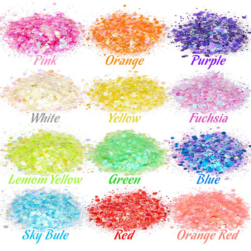 24 Colors Luminous Sequins Glo - Glitter Powder Resin review and price